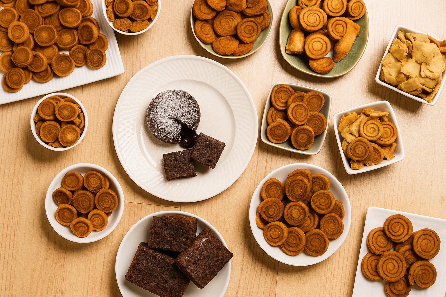 A mix of Bhakarwadi and Brownies